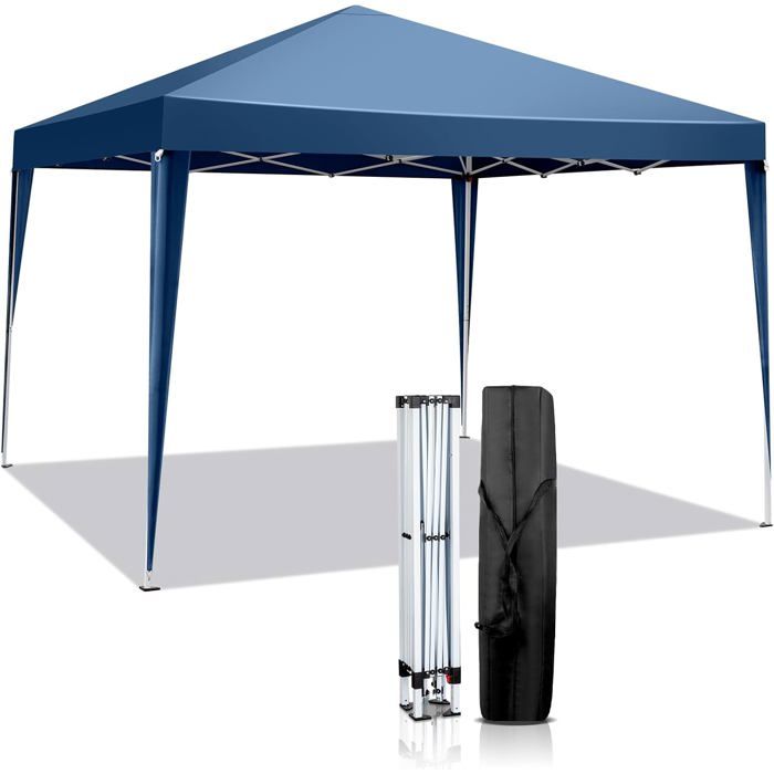 Tonnelle De Jardin Pliable Gimisgu 3x3m Avec Portes Et Fenêtres - Verte - Neuve