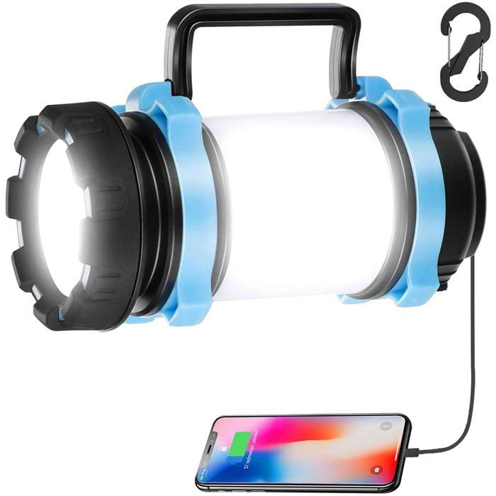 Lampes de CampingLampe Torche LED Rechargeable 1000 LumensProjecteur dextérieur Haute PuissanceLanterne de Camping pour Tentes