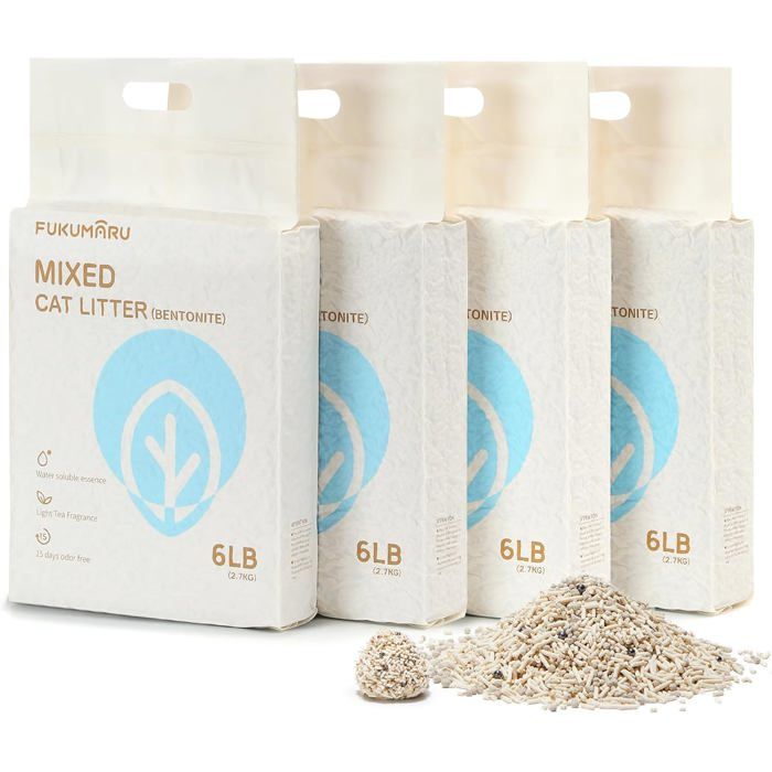 Litière pour Chat FUKUMARU en Tofu Mélangé 108 kg - Ultra-Absorbante et Sans Poussière