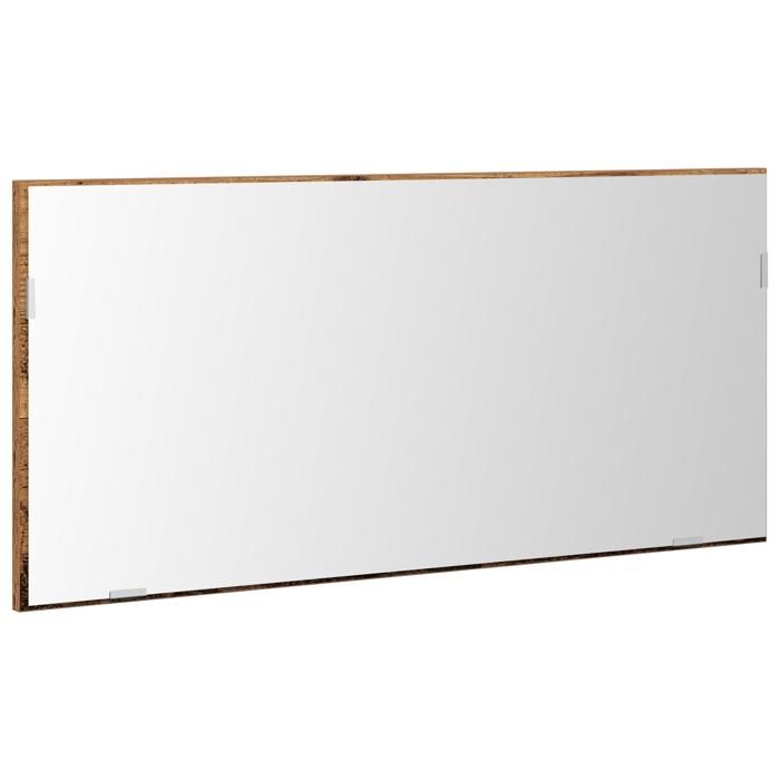 Armoire miroir murale en bois - VIDAXL - 80x37 cm - Marron - LED intégrée - Bois naturel - À suspendre