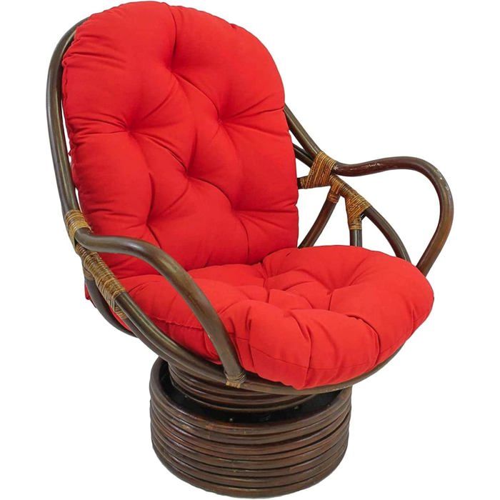 Coussin pour fauteuil à bascule - MICH - Lavable - 122x61x13 cm - Rouge - Usage intérieur/extérieur - Polyvalent