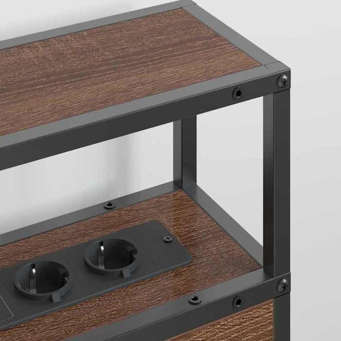 MOT10105-Tête de lit de rangement Chêne marron 120 cm Bois dingénierie