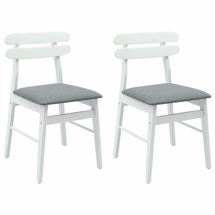 NEUF 2026 CHIC Chaises à Manger 2 pcs SWEETY SIEGE CUISINE Blanc et Gris 43.5x44.5x77.5 cm CCC2956