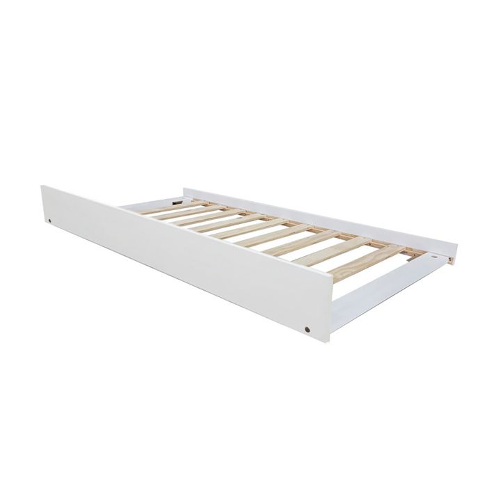 Cadre coulissant bas pour lit gigogne ou lit superposé coloris Blanc - Longueur 189 x Largeur 96 x Hauteur 22 cm