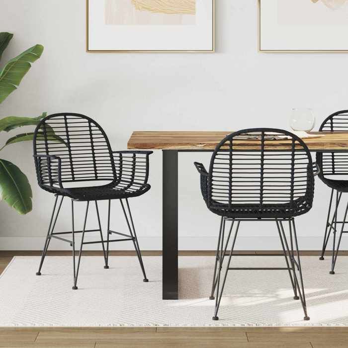 NEW 2026 Lot de 2 Chaise à manger Scandinave Fauteuil Salon Cuisine Noir 44x44x74 cm L1094