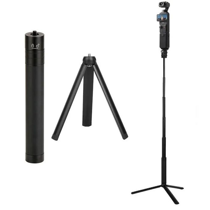 Trépied perche à Selfie 2 en 1 support métallique pour caméra DJI Osmo Pocket 3 accessoires de cardan - Noir