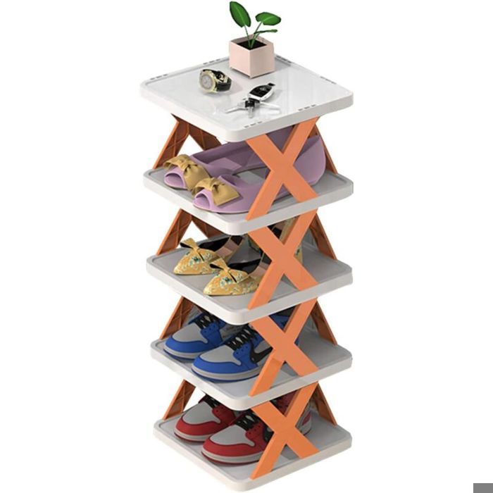 Organisateur de rangement de chaussures multicouche étagère à chaussures étroite tour à chaussures étagère à chaussures extensible