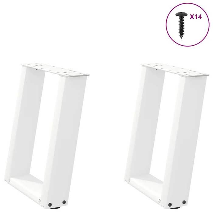 1 Parcel - MEUBLE - Pieds de table basse en U 2 pièces Blanc 38x(42-43) cm Acier_2 ans garantie_02_6596