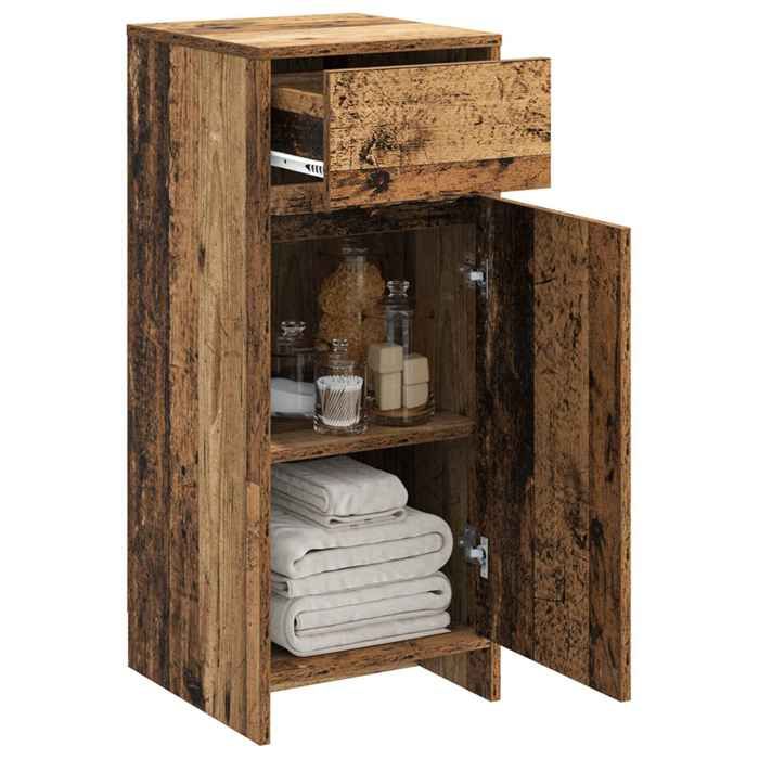 Armoire de salle de bain - COCO - Colonne de bain - COCO - bois dingénierie - bois ancien - 35x36 5x85 cm&49926