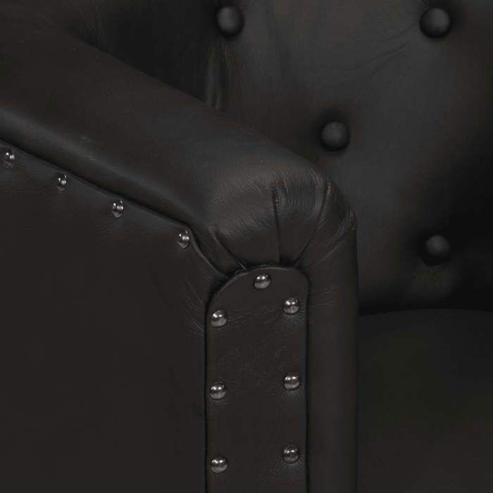 Fauteuil Noir Cuir véritable_2 ans garantie_48954