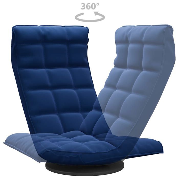 Chaise de sol pivotante Bleu Velours_2 ans garantie_56522