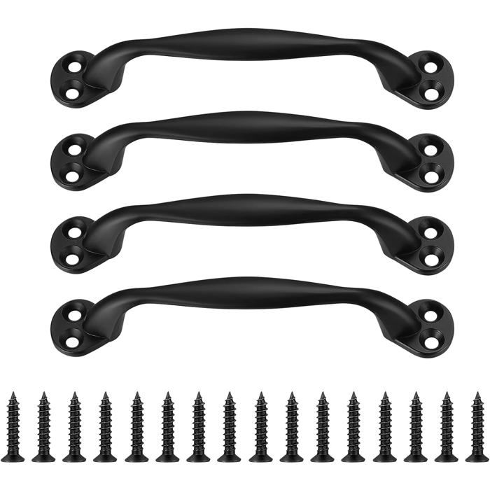 Lot de 4 poignées de porte darmoire Poignées de meuble Poignées en forme de fer pour armoires de cuisine Armoire Porte