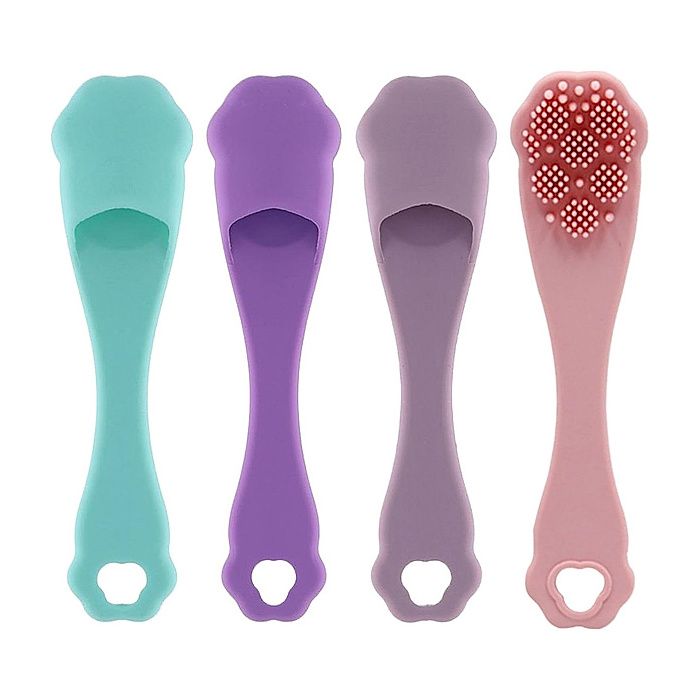 Brosse à dents doigt à poils souples pour chien verte
