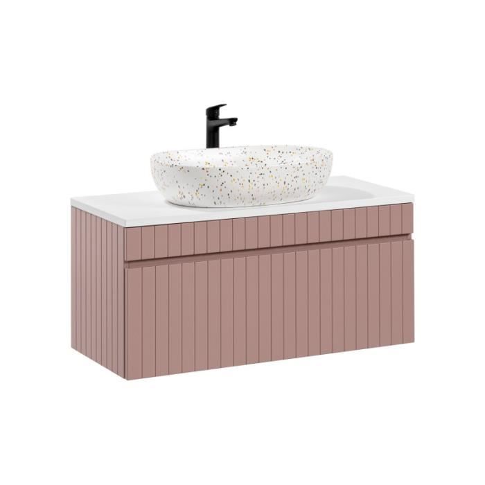 meubles sous-vasque - meuble vasque à poser - 100 cm - emblematic rose