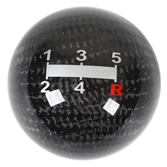 Gear Shifting Lever Knob Carbon Fiber 15mm Bottom Interface Round Ball