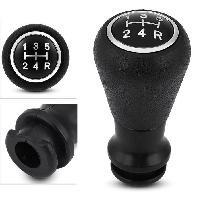 Pommeau De Levier De Vitesse 5 Vitesses – Compatible Renault Clio 3, Mégane 2, Scénic 2 – Noir ABS Qualité Premium