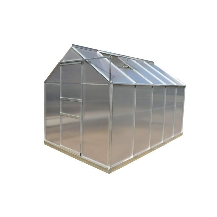 Serre de jardin structure en aluminium avec montants profilés 6.03 m²