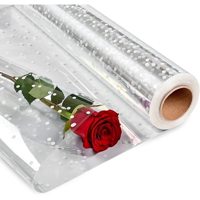 Papier Cadeau Transparent 84cm X 35m Rouleau Papier Transparent Emballage - Fleuriste Rouleau Cellophane Emballage - Coupable