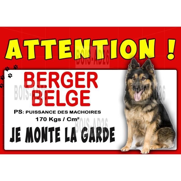 Affiche Attention Au Chien Berger Belge Achat Vente