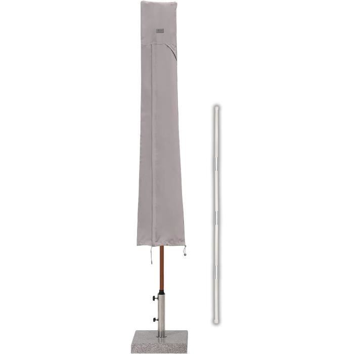 STTC Housse Protection Parasol Déporté – Couverture Imperméable Anti-UV Anti-Poussière Anti-Vent Pour Parasol Jardin Patio Extérieur Vert 265×40/100/70 Cm