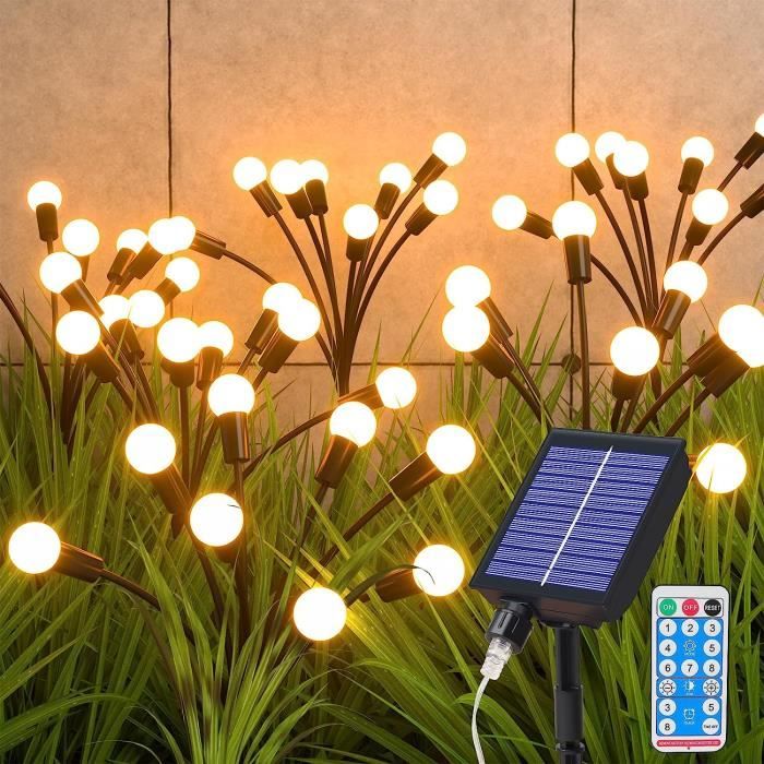 Lot de 4 lampes solaires d'extérieur étanches IPX5, lumières solaires de  jardin, lumières de luciole extérieures, lumières de Noël en plein air,  pour