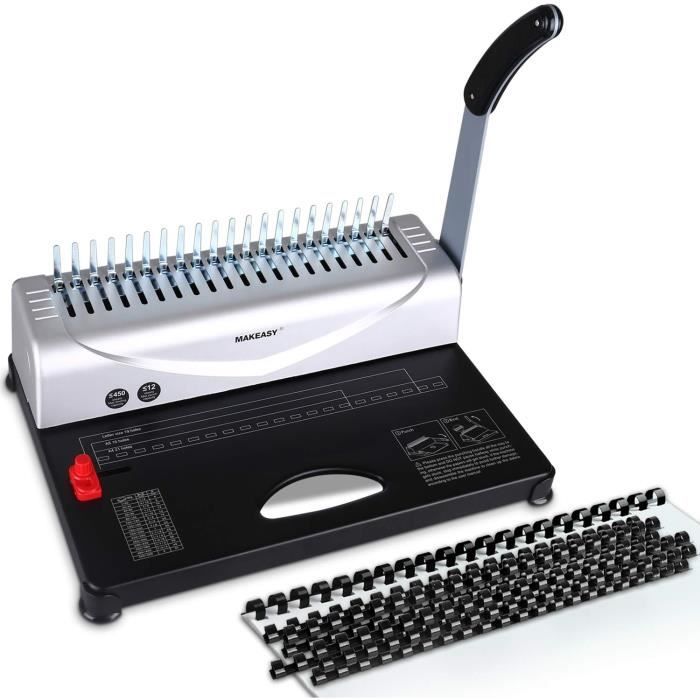 Relieuse Spirale RAYSON SD-1201 - Perforation 12 Pages | Reliure 200 Pages A4 | 4 Marges Réglables