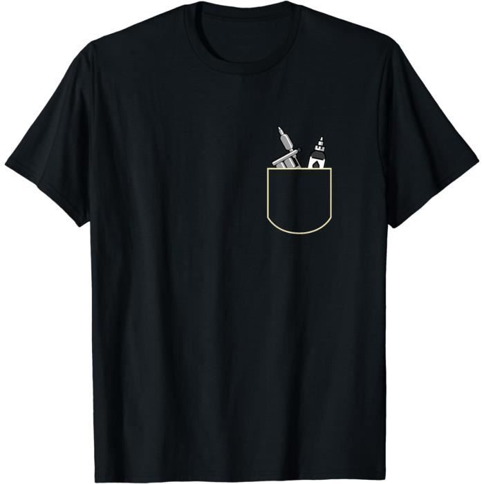 Aiguille De Tatouage Dans La Poche Cadeau Tatoueur Pocket TShirt.[Y3228]