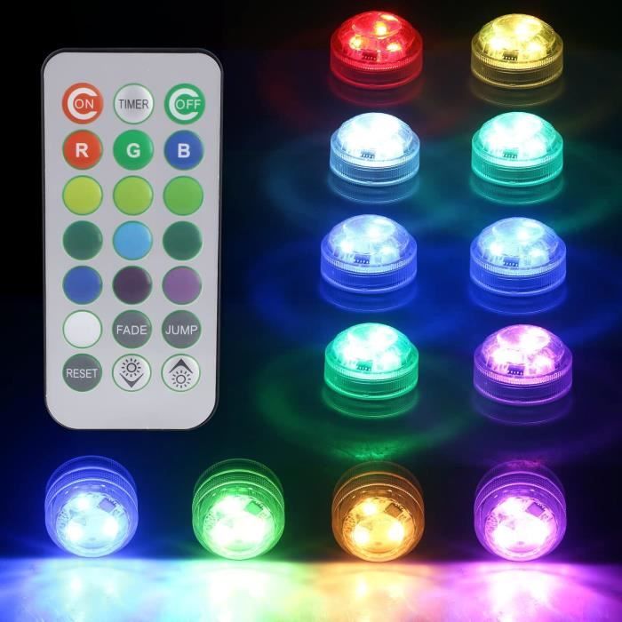 Lampe SPA/piscine Submersible 54W RGB LED Avec Télécommande - Étanche, Acier Inox