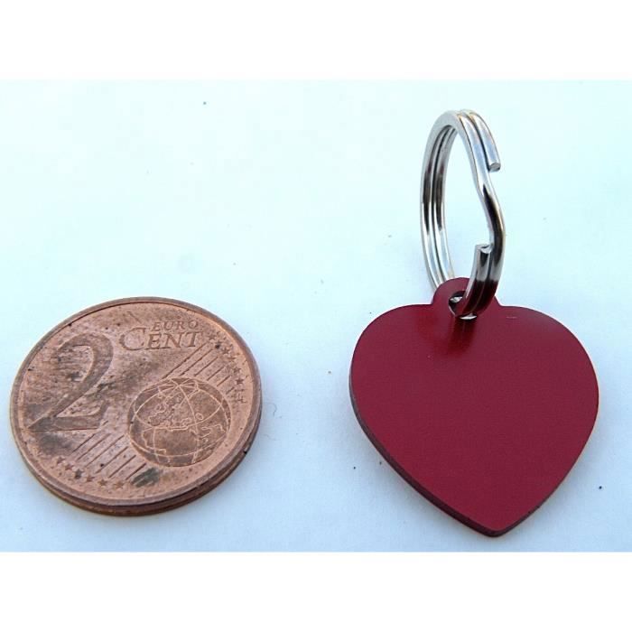 1 MÉDAILLE gravée pour chat coeur rouge (PM) personnalisation
