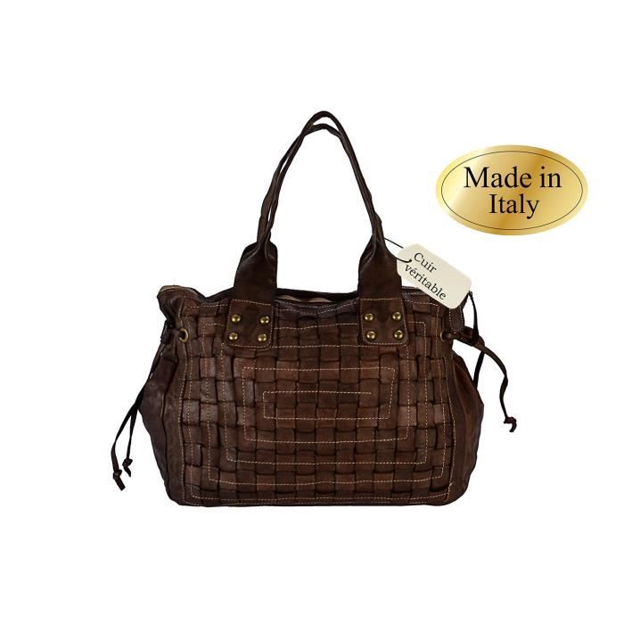 Sac à Main Vintage Marron En Simili Cuir - Occasion Bon état, Style épaule, Pour Femme