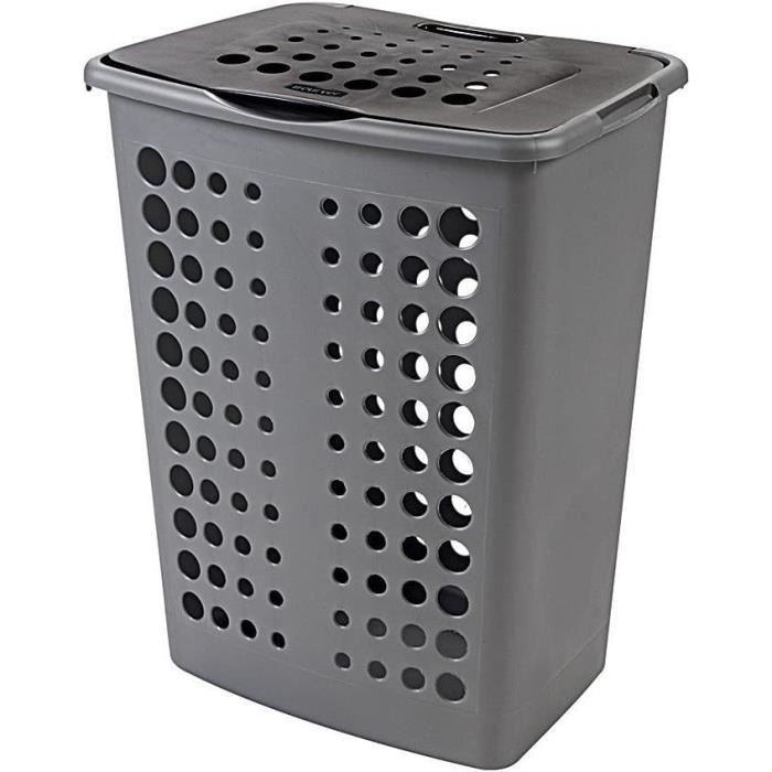 Coffre ?� Linge Victor 60L - Bac ?� Linge Sale avec Couvercle - Bonne A?�ration - Poign?�es 
