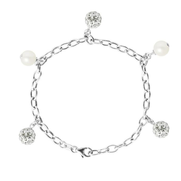 Bracelet - LOVA LOLA VAN DER KEEN - Perles dEau Douce - Argent Massif 925 - Longueur 18 cm - Femme Bracelet - LOVA LOLA VAN DER KEEN - Perles dEau Douce - Argent Massif 925 - Longueur 18 cm - Femme