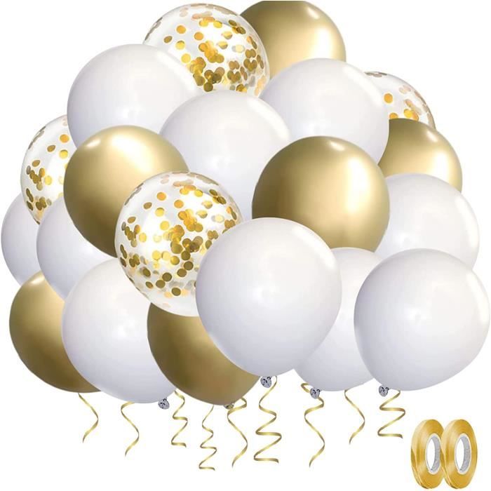 LEEGOAL 100PCS Décoration Ballon Kit de fête-Guirlande cintrée-pour  anniversaire Mariage Saint Valentin BLANC OR Feuille - Cdiscount Maison