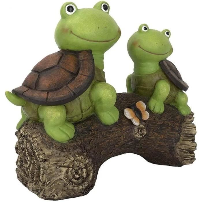 Tortue Statue de jardin Tortue solaire Figurine LED Sculpture animale