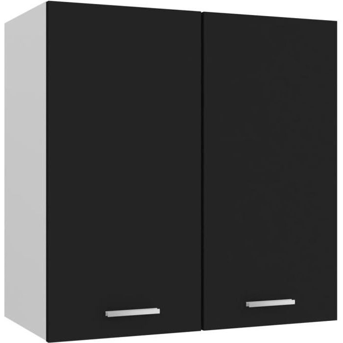 jg- armoire suspendue de cuisine, meuble haut de cuisine noir 60x31x60 cm aggloméré|6149