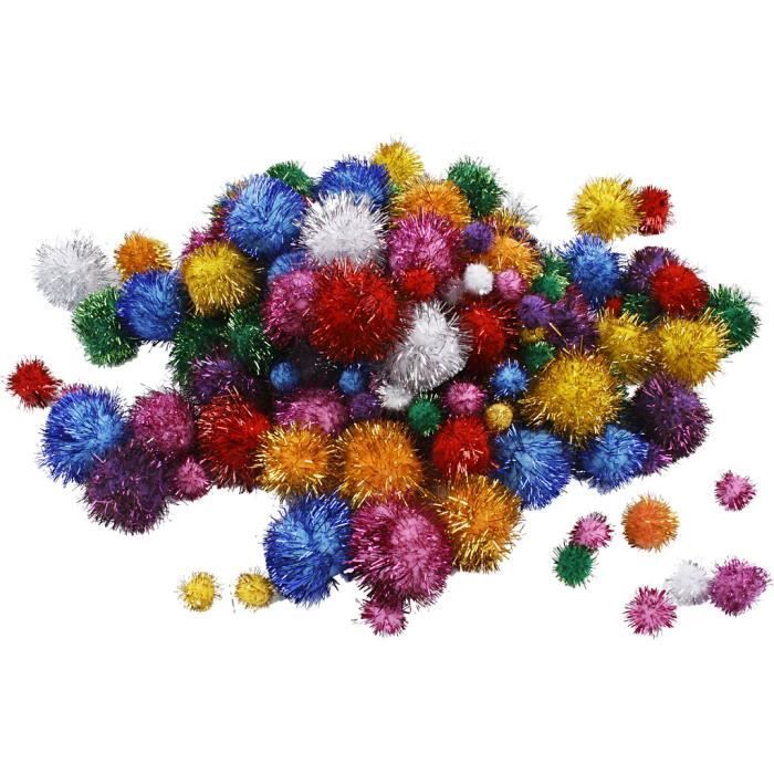 Lot De 100 Pompons En Peluche Blanc 25mm - Pour Couture, Bricolage Créatif, Décorations