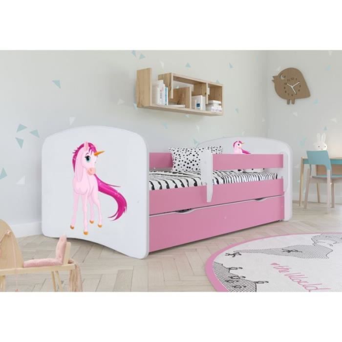 Lit enfant - Kocot Kids - Licorne rose Babydreams - 160x80 cm - Sans tiroir - Sans matelas Lit enfant - Kocot Kids - Licorne rose Babydreams - 160x80 cm - Sans tiroir - Sans matelas