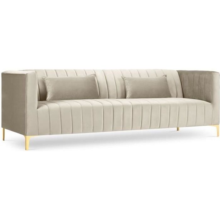 doble recurso Jugar con Micadoni Home - Canapé ANNITE - 3 places - Beige - 220x85x74 - Velours - Cdiscount Maison doble recurso Jugar con Micadoni Home - Canapé ANNITE - 3 places - Beige - 220x85x74 - Velours - Cdiscount Maison