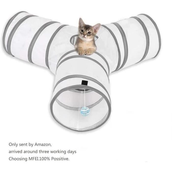 Chat Chien Kitty Chaton Chiot Lapin Kentop 3-Way Chat Crinkle Tunnel Tube pour Cache-cache pour Petits Animaux 