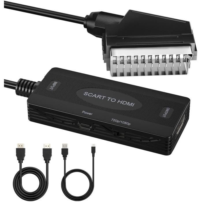 Adaptateur Péritel vers HDMI avec Câble HDMI, Convertisseur