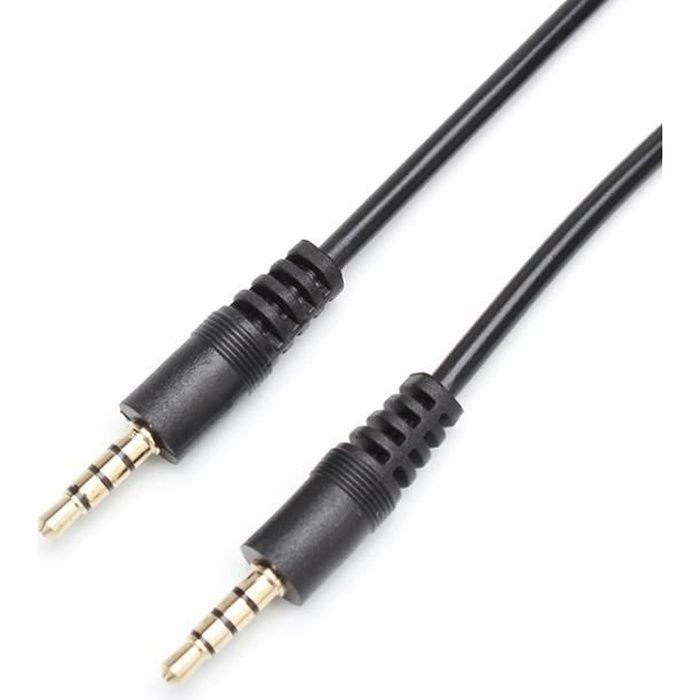 Cable prise jack audio 3.5mm male/male auxiliaire stereo plug to plug  universel-1m - Cdiscount TV Son Photo