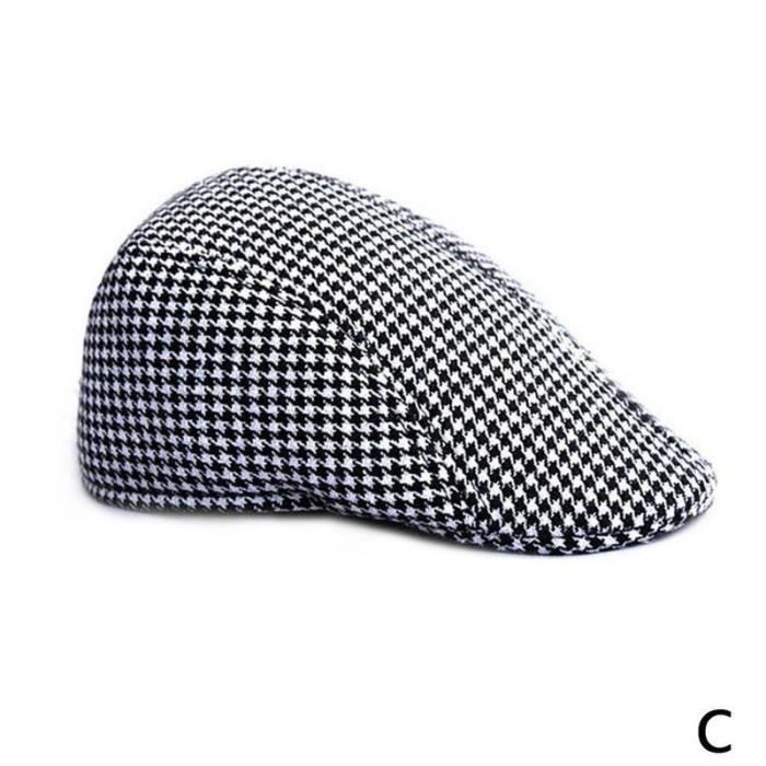 Casquette Plate Tweed Homme SEIUKS - Béret Chasse Réglable Gris