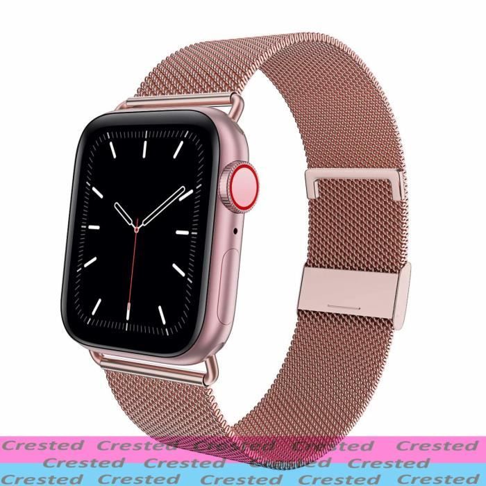 Boucle milanaise pour Apple watch, bracelet magnétique en acier inoxydable,  pour iWatch série 3 4 5 se 6 - sésérie 4 médailles d'or - Cdiscount  Téléphonie