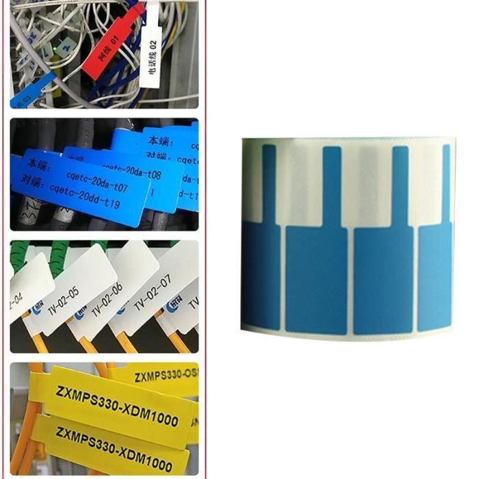 Étiquettes Câbles Auto-adhésives - 150 Étiquettes A4 - 5 Couleurs - Étanches