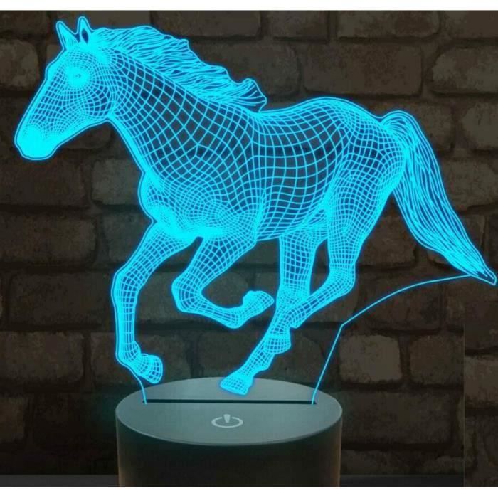 Veilleuse 3D Cheval - Lampe Illusion Optique Avec Télécommande - 16 Couleurs - Enfant & Déco - 2