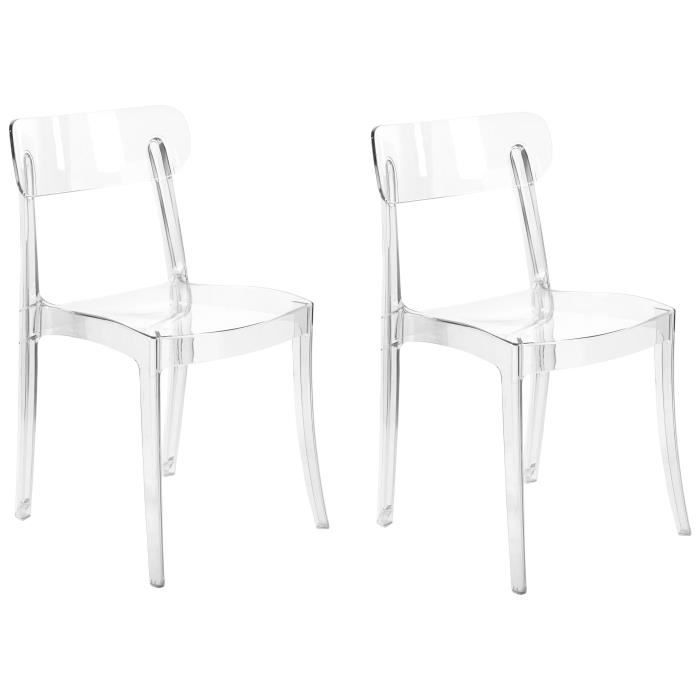 Lot de 2 chaises de salle à manger transparentes COVINGTON