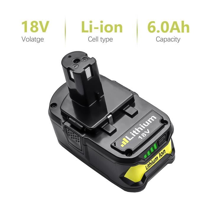 2 Pcs Batterie 5.5Ah RB18L50 Remplacement Pour Ryobi 18V - Avec Indicateur LED