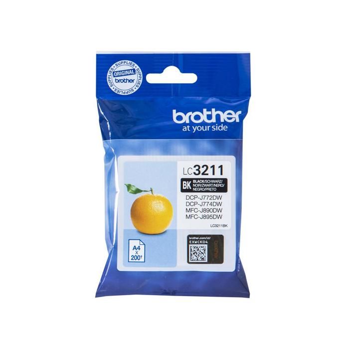 Cartouche dencre originale LC3211BK - Noir - Brother - DCP-J572 DCP-J772 DCP-J774 MFC-J890 MFC-J895