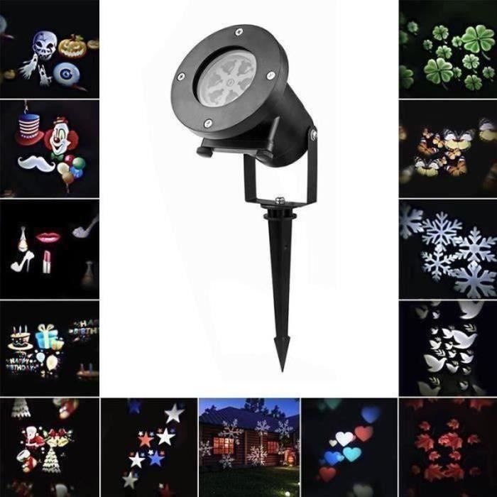 Projecteur Laser Extérieur Noël Avec Télécommande – Effets Flocons 3D, IP44, 5m Câble, Pour Jardin Et Fêtes