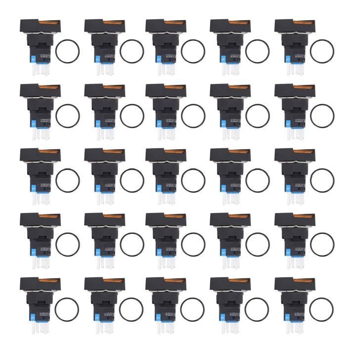 Boutons Poussoir Arcade 30mm - Lot De 10 Pièces Bleues - Momentané - Neuf Uxcell